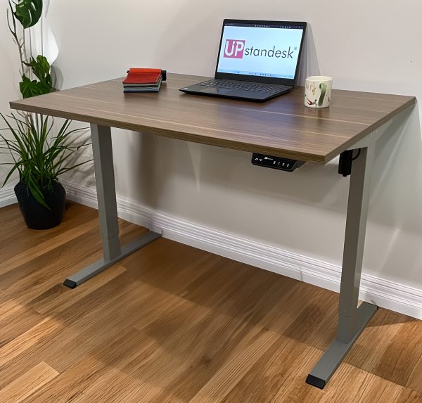 Walnut Single-Motor Standing Desk, Electric Sit-Stand Desk