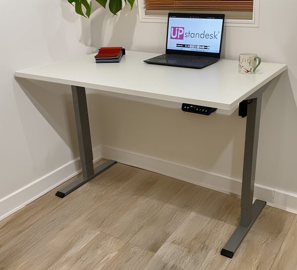 White Single-Motor Standing Desk, Electric Sit-Stand Desk