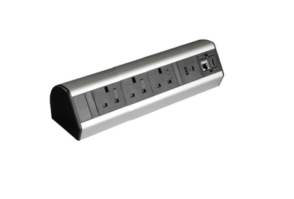 Desktop Power Extension 3 x Individually-fused Sockets, USB A+C, 1 x RJ45 1 x HDMI